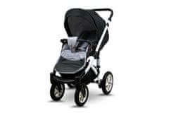 Babylux Sky Lark Silver Flex Black | 2v1 Kombinirani Voziček kompleti | Otroški voziček + Carrycot
