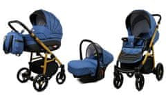 Babylux Axel Jeans | 3v1 Kombinirani Voziček kompleti | Otroški voziček + Carrycot + Avtosedežem