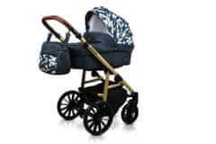Babylux Aspero Grey Moro | 3v1 Kombinirani Voziček kompleti | Otroški voziček + Carrycot + Avtosedežem