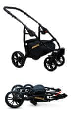 Babylux Miracle Gold Leaf | 3v1 Kombinirani Voziček kompleti | Otroški voziček + Carrycot + Avtosedežem