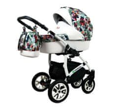 Babylux Tropical Chili Flowers | 2v1 Kombinirani Voziček kompleti | Otroški voziček + Carrycot