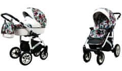 Babylux Tropical Chili Flowers | 2v1 Kombinirani Voziček kompleti | Otroški voziček + Carrycot