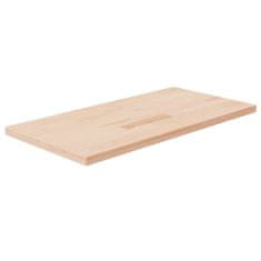 shumee vidaXL Kopalniški pult 100x40x2,5 cm neobdelana trdna hrastovina