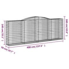 Vidaxl Obokana gabonska košara 400x50x140/160 cm pocinkano železo