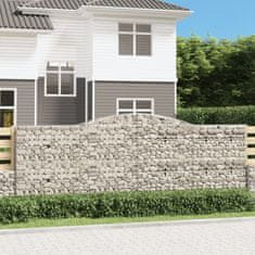 Vidaxl Obokane gabion košare 8 kosov 400x30x140/160cm pocinkano železo