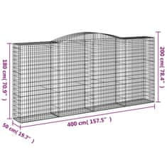 Vidaxl Obokane gabion košare 9 kosov 400x50x180/200cm pocinkano železo