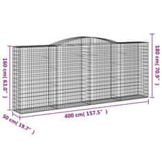 Vidaxl Obokane gabion košare 6 kosov 400x50x160/180cm pocinkano železo