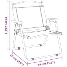 Vidaxl Stoli za kampiranje 2 kosa črni 54x43x59 cm oxford blago