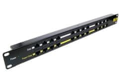 XtendLan POE Patch panel/ UTP cat.5e 12p/ 1U/ Črna (19" rack)