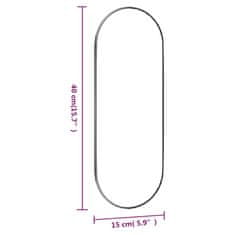 Vidaxl Stensko ogledalo 15x40 cm stekleno ovalno