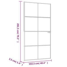 Vidaxl Notranja vrata črna 102x201,5 cm kaljeno steklo&aluminij tanka