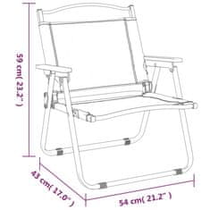 Vidaxl Stoli za kampiranje 2 kosa zeleni 54x43x59 cm oxford blago