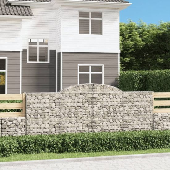 Vidaxl Obokane gabion košare 7 kosa 300x30x120/140 cm pocinkano železo