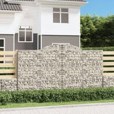 Vidaxl Obokane gabion košare 9 kosi 300x50x160/180 cm pocinkano železo