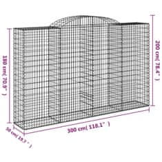 shumee Obokane gabion košare 7 kosov 300x50x180/200cm pocinkano železo