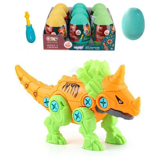 WOOPIE  Dinozaver za zvijanje v jajcu Ceratops Gradbeni set + vijačnik