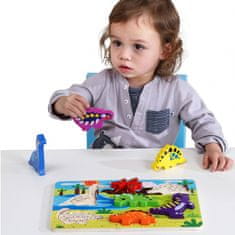 Tooky Toy Debela Montessori sestavljanka dinozavri, ki se ujemajo z oblikami