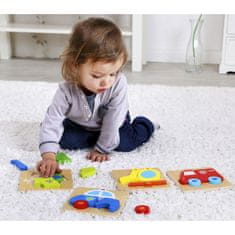 Tooky Toy TOOKY TOY Sestavljanke Montessori sestavljanke Debeli bloki Ladja 6 el.