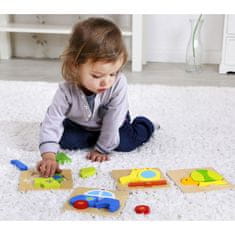 Tooky Toy TOOKY TOY Sestavljanke Montessori sestavljanke Debeli bloki Želva 5 el.