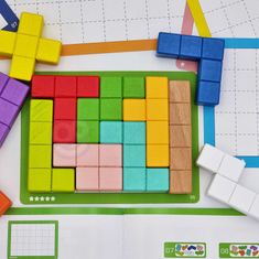 Tooky Toy Tooky Toy Puzzle Tetris bloki 10 stopenj težavnosti 22 el.