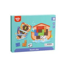 Tooky Toy TMagnetna Montessori logična sestavljanka Tetris Noetova skrinja 26 el.