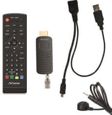 STRONG DVB-T/T2 tuner HDMI stick SRT 82/ Full HD/ H.265/HEVC/ zunanja antena/ EPG/ PVR/ HDMI/ USB/ micro USB/ IR/ črna