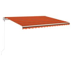 Vidaxl Avtomatsko zložljiva tenda 450x350 cm oranžna in rjava