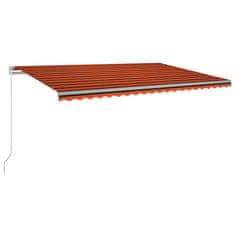 Vidaxl Ročno zložljiva tenda 500x350 cm oranžna in rjava