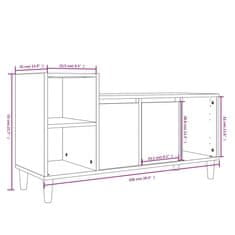 Vidaxl TV omarica visok sijaj bela 100x35x55 cm inženirski les