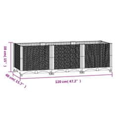 Vidaxl Visoka greda 120x40x38 cm polipropilen