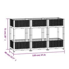 Vidaxl Visoka greda 120x40x71 cm polipropilen