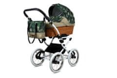 Babylux Classic White Fern Leaf | 2v1 Kombinirani Voziček kompleti | Otroški voziček + Carrycot