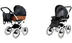 Babylux Classic White White Dots | 2v1 Kombinirani Voziček kompleti | Otroški voziček + Carrycot