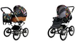 Babylux Classic Exclusive Garden Flowers | 2v1 Kombinirani Voziček kompleti | Otroški voziček + Carrycot
