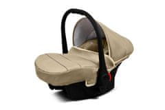 Babylux Classic White Fern Leaf | 3v1 Kombinirani Voziček kompleti | Otroški voziček + Carrycot + Avtosedežem