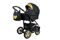 Babylux Gold Lux Onyx | 3v1 Kombinirani Voziček kompleti | Otroški voziček + Carrycot + Avtosedežem