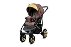 Babylux Gold Lux Mokka | 3v1 Kombinirani Voziček kompleti | Otroški voziček + Carrycot + Avtosedežem