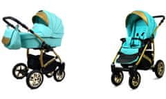 Babylux Gold Lux Mint | 2v1 Kombinirani Voziček kompleti | Otroški voziček + Carrycot