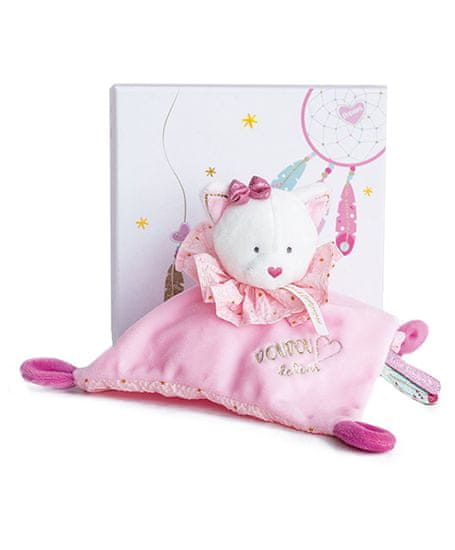 Doudou Darilni set - plišasta krastača roza mačka 20 cm