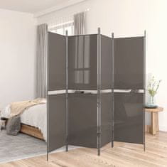 Vidaxl Paravan 5-delni antraciten 250x180 cm blago