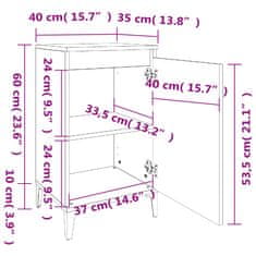 Vidaxl Nočna omarica 2 kosa črna 40x35x70 cm inženirski les