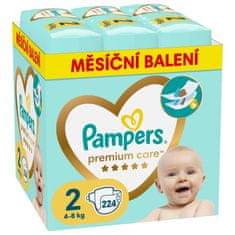 Premium Care plenice, velikost 2 (4-8 kg), 224 plenic, mesečni paket