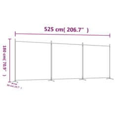 Vidaxl Paravan 3-delni antracit 525x180 cm blago