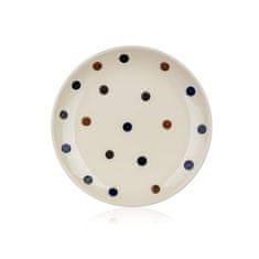 Banquet Keramični desertni krožnik DOTS 18,6 cm, rjave pike, komplet 6 kosov
