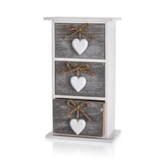 HOME DECOR Polica SOLID HEART, 3 predali, komplet 2