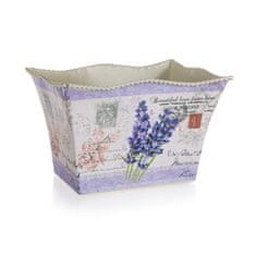 HOME DECOR Kovinski cvetlični lonček LAVENDER 20,5 x 15,5 x 13 cm, komplet 4 kosov