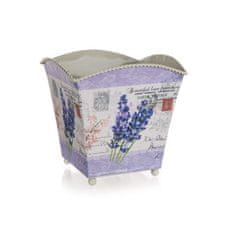 HOME DECOR Kvadratni kovinski cvetlični lonec LAVENDER 16 x 16 x 16 cm, komplet 6 kosov