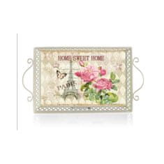 HOME DECOR Kovinski pladenj HOME SWEET 41 x 23 x 4,5/9 cm, komplet 4 kosov