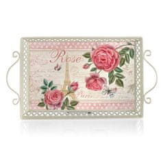 HOME DECOR Pladenj za liste ROSE PARIS 41 x 23 x 4,5/9 cm, komplet 4 kosov