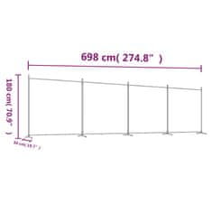 Vidaxl Paravan 4-delni antracitna 698x180 cm blago